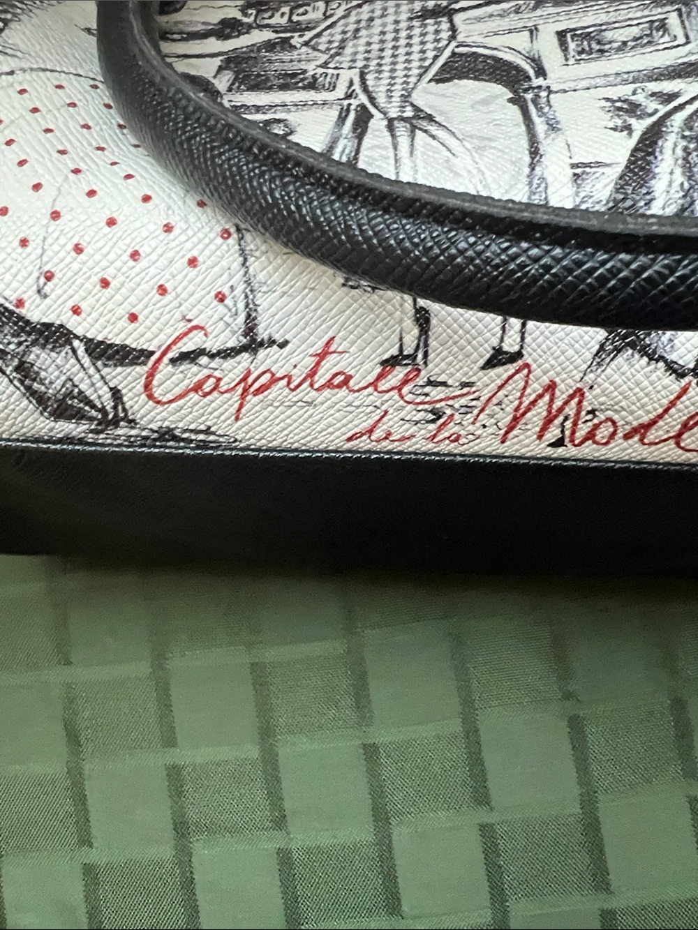 Paris Print Dome Satchel Handbag - Black & White - Picture 8 of 9